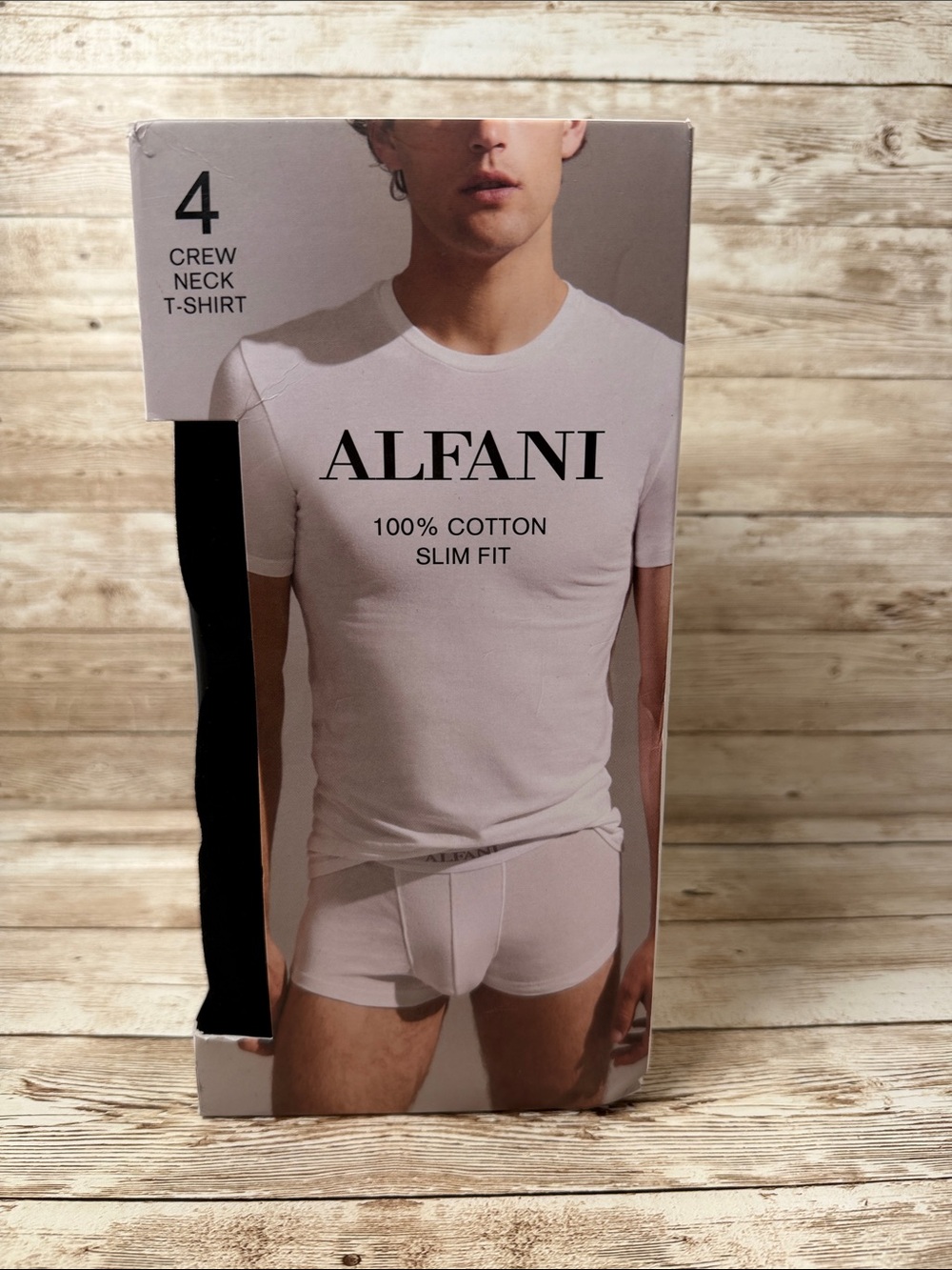 Alfani Black Slim Crew Neck T-Shirt 4-pack NEW XL